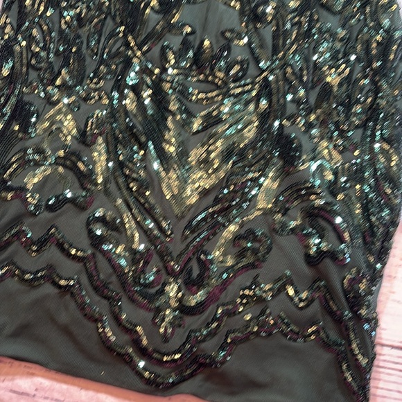 NWT AKIRA Green Sequins Mini Dress sz L - Picture 6 of 10
